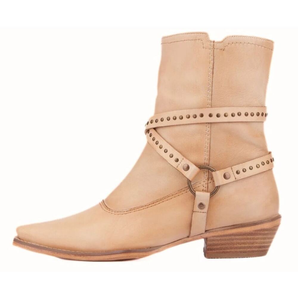 Vintage Foundry Womens Sophia Western Bootie Size 8.5 EU 39 Tan Leather NIB - Picture 2 of 12